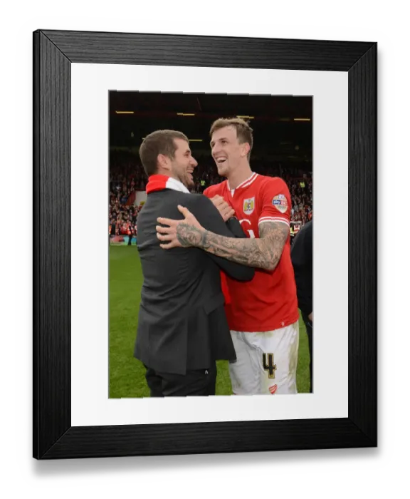 Framed Print : Aden Flint's Goal Celebration with Director Jon Lansdown - Bristol City's Victory over Walsall (03 / 05 / 2015) Framed Print : Aden Flint's Goal Celebration with Director Jon Lansdown - Bristol City's Victory over Walsall (03 / 05 / 2015)