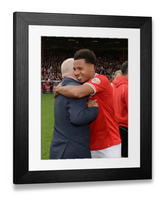 Framed Print : Bristol City's Korey Smith Celebrates Promotion with Majority Shareholder Steve Lansdown Framed Print : Bristol City's Korey Smith Celebrates Promotion with Majority Shareholder Steve Lansdown