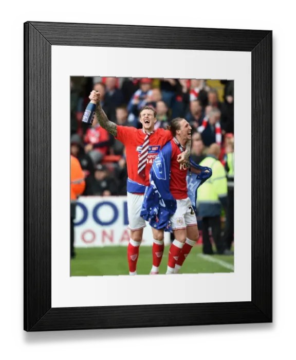 Framed Print : Celebrating Victory: Aden Flint and Luke Ayling, Bristol City Football Club