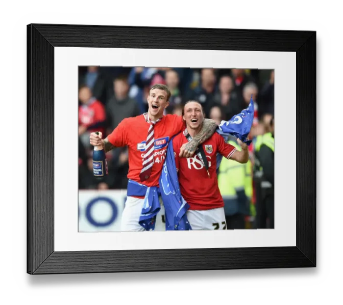 Framed Print : Celebrating Victory: Aden Flint and Luke Ayling, Bristol City Football Club