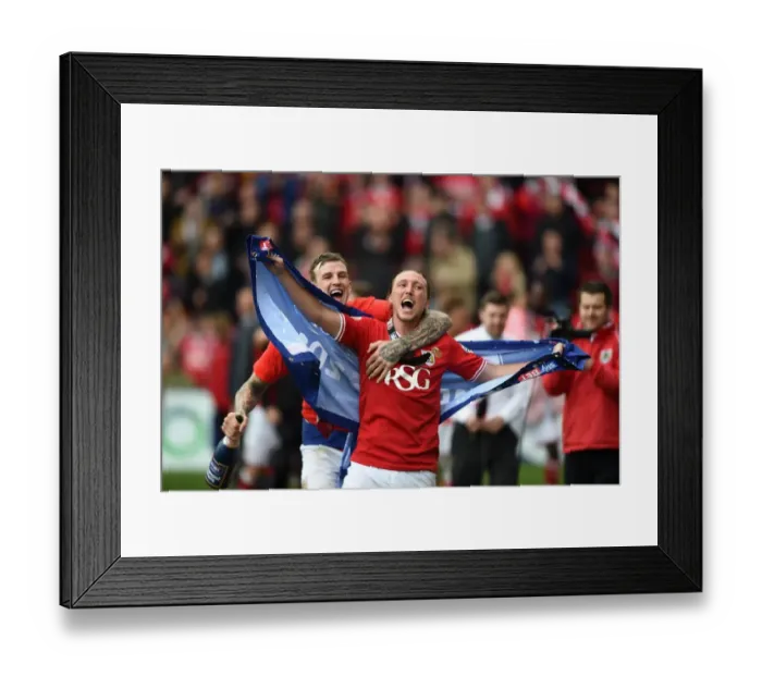 Framed Print : Bristol City's Aden Flint and Luke Ayling Celebrate Victory at Ashton Gate Stadium Framed Print : Bristol City's Aden Flint and Luke Ayling Celebrate Victory at Ashton Gate Stadium