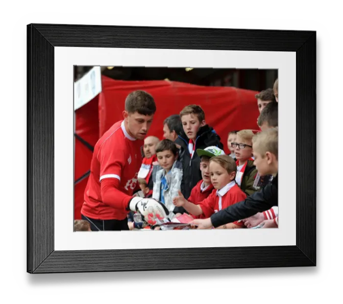 Framed Print : Bristol City FC: Frank Fielding Signs Autographs for Young Fans Before the Game