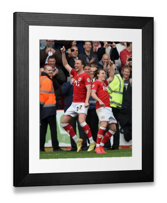 Framed Print : Bristol City Football Club: Luke Ayling and Luke Freeman in Action during Sky Bet League One Clash at Ashton Gate Stadium, May 2015