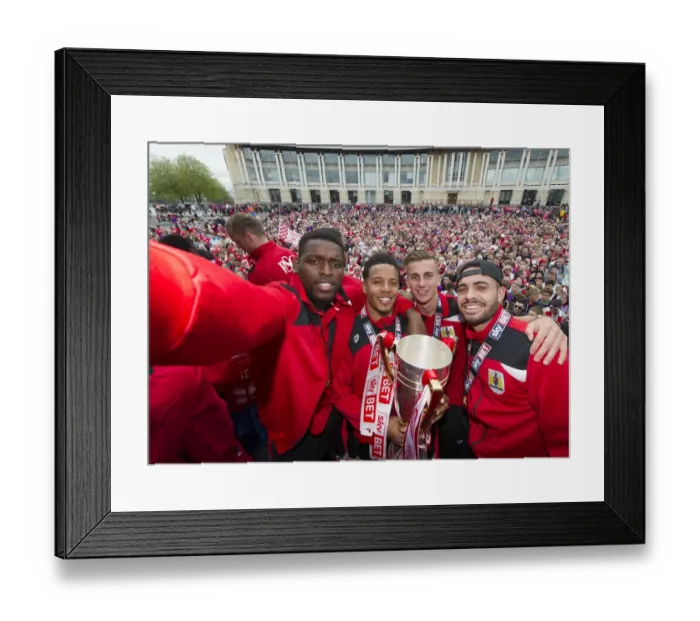 Framed Print : Bristol City Football Stars: Jay Emmanuel-Thomas, Korey Smith, Joe Bryan, and Derrick Williams Celebrate with Fans at the Amphitheatre (April 2015) Framed Print : Bristol City Football Stars: Jay Emmanuel-Thomas, Korey Smith, Joe Bryan, and Derrick Williams Celebrate with Fans at the Amphitheatre (April 2015)