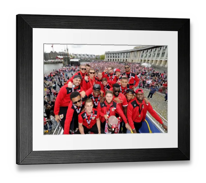 Framed Print : Bristol City FC's League One Victory: A Triumphant Celebration with Thousands of Fans Framed Print : Bristol City FC's League One Victory: A Triumphant Celebration with Thousands of Fans