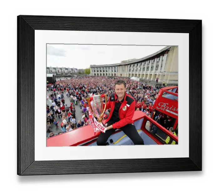 Framed Print : Bristol City FC: Celebrating League One Victory with Thousands of Fans