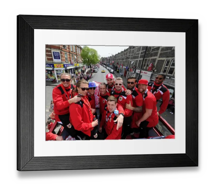 Framed Print : Bristol City FC Champions: Victory Parade with Players on Open-Top Bus - May 2015 Framed Print : Bristol City FC Champions: Victory Parade with Players on Open-Top Bus - May 2015