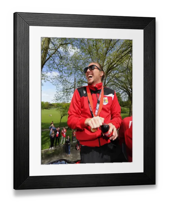 Framed Print : Bristol City Football Club: Luke Ayling's Triumphant Moment on the Celebration Tour (May 2015) Framed Print : Bristol City Football Club: Luke Ayling's Triumphant Moment on the Celebration Tour (May 2015)