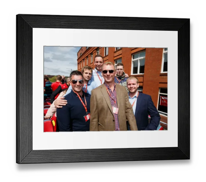 Framed Print : Bristol City FC: Champions League 1 and Johnstones Paint Trophy Winning Team Celebrate Promotion to Championship in Open Top Bus Parade Framed Print : Bristol City FC: Champions League 1 and Johnstones Paint Trophy Winning Team Celebrate Promotion to Championship in Open Top Bus Parade