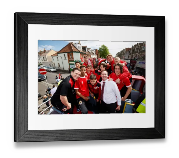Framed Print : Bristol City FC: Champions Parade - U21 Team's Double Victory in League 1 and Johnstones Paint Trophy: Celebrating Promotion to Championship