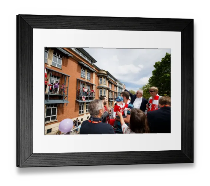Framed Print : Bristol City FC Champions Parade: Steve Lansdown Celebrates Promotion to Championship with Fans