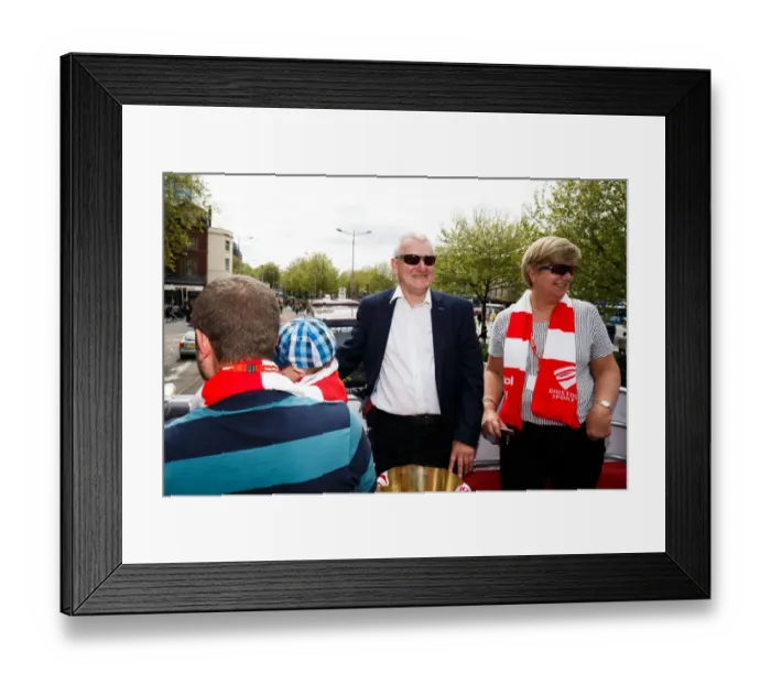 Framed Print : Champions Triumph: Steve Lansdown and Maggie Bask in Glory of Promotion to Championship