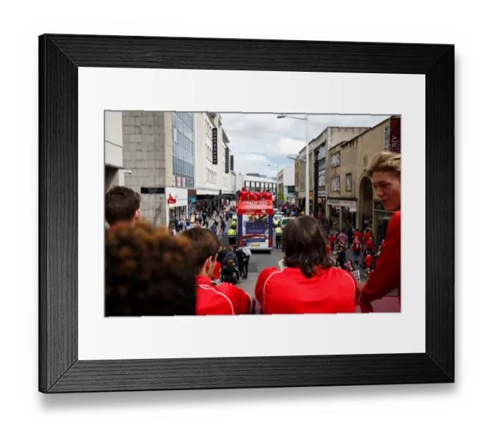 Framed Print : Bristol City's Glorious Double: Championship Bound after League 1 and Johnstones Paint Trophy Victories - The Unforgettable Bus Parade Framed Print : Bristol City's Glorious Double: Championship Bound after League 1 and Johnstones Paint Trophy Victories - The Unforgettable Bus Parade