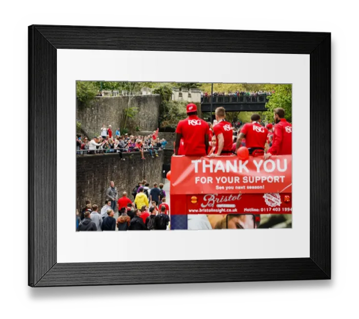 Framed Print : Bristol City FC: Champions Triumph - Open Top Bus Parade Celebrating League 1 and Johnstones Paint Trophy Victories Framed Print : Bristol City FC: Champions Triumph - Open Top Bus Parade Celebrating League 1 and Johnstones Paint Trophy Victories