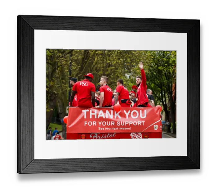 Framed Print : Bristol City FC: Champions Parade - Wes Burns Celebrates Promotion to Championship Framed Print : Bristol City FC: Champions Parade - Wes Burns Celebrates Promotion to Championship