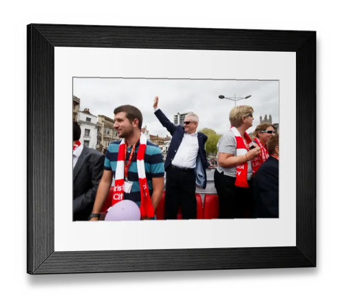 Framed Print : Bristol City: Champions Parade - Jon, Steve, and Maggie Lansdown Celebrate Promotion to Championship Framed Print : Bristol City: Champions Parade - Jon, Steve, and Maggie Lansdown Celebrate Promotion to Championship