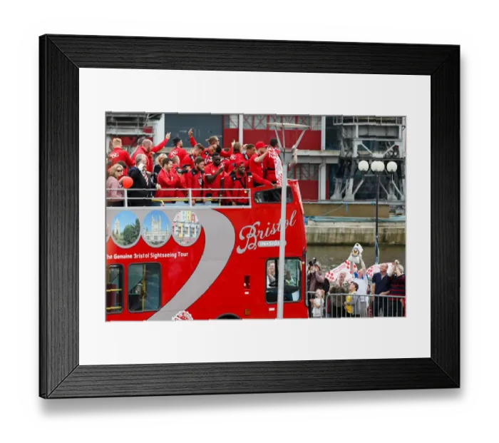 Framed Print : Bristol City FC Champions: Triumphant Players Arrival at the Victory Parade - League 1 and Johnstones Paint Trophy Framed Print : Bristol City FC Champions: Triumphant Players Arrival at the Victory Parade - League 1 and Johnstones Paint Trophy