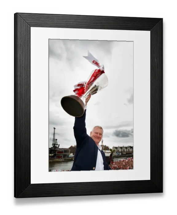 Framed Print : Bristol City FC: Champion Celebration - Throngs Gather for Open Top Bus Parade with Majority Shareholder Steve Lansdow Framed Print : Bristol City FC: Champion Celebration - Throngs Gather for Open Top Bus Parade with Majority Shareholder Steve Lansdow