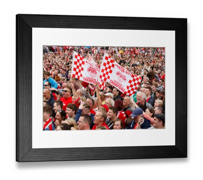 Framed Print : Thousands Rejoice: Bristol City's Double Title Victory and Championship Promotion Parade