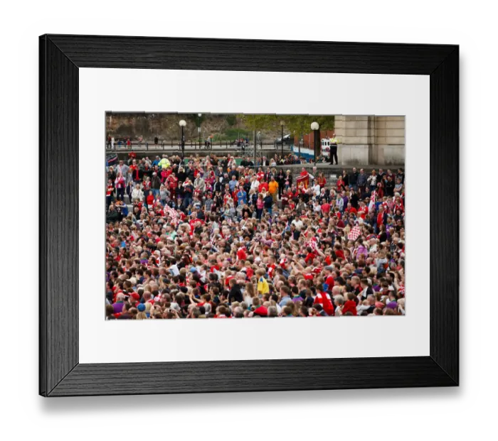Framed Print : Thousands Rejoice: Bristol City's Championship Promotion Parade - A Sea of Celebration in Bristol Framed Print : Thousands Rejoice: Bristol City's Championship Promotion Parade - A Sea of Celebration in Bristol