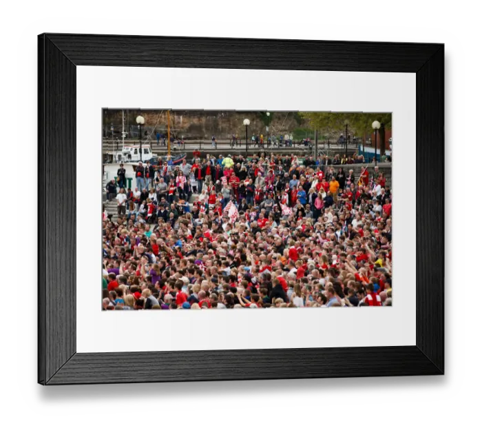 Framed Print : Thousands Rejoice: Bristol City's Championship Promotion Parade - A Sea of Celebration in Bristol Framed Print : Thousands Rejoice: Bristol City's Championship Promotion Parade - A Sea of Celebration in Bristol