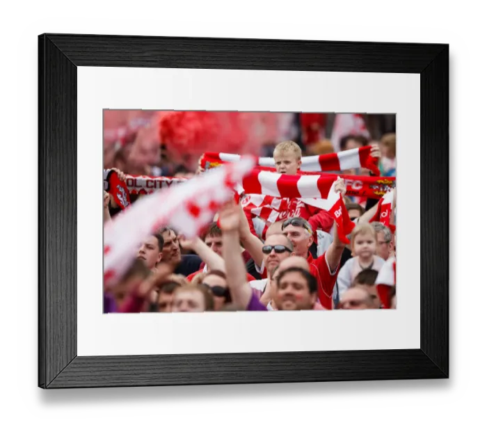 Framed Print : Thousands Celebrate: Bristol City's Championship Promotion Parade - A Sea of Joy in Bristol
