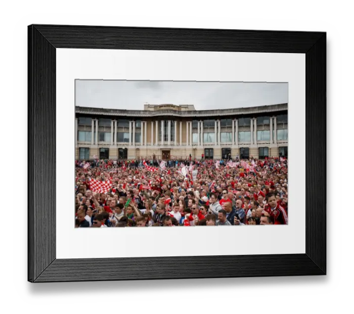 Framed Print : Thousands Rejoice: Bristol City's Championship Promotion Parade - A Sea of Celebration Framed Print : Thousands Rejoice: Bristol City's Championship Promotion Parade - A Sea of Celebration