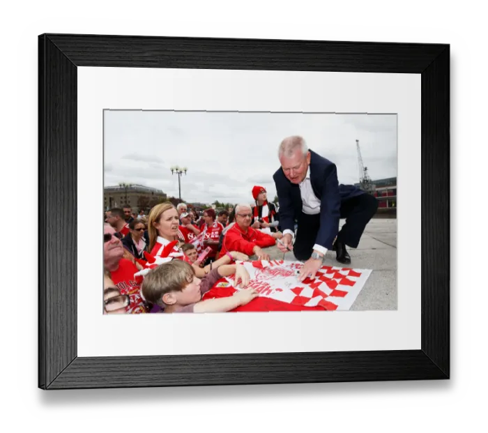 Framed Print : Bristol City FC: Champion's Bus Parade - Throngs of Fans Celebrate Promotion to Championship with Steve Lansdown Framed Print : Bristol City FC: Champion's Bus Parade - Throngs of Fans Celebrate Promotion to Championship with Steve Lansdown