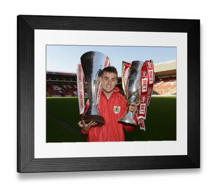 Framed Print : Double Trophy Victory: Bristol City Academy Celebrates Johnstone Paint Trophy and Sky Bet League One Championships - May 2015 Framed Print : Double Trophy Victory: Bristol City Academy Celebrates Johnstone Paint Trophy and Sky Bet League One Championships - May 2015