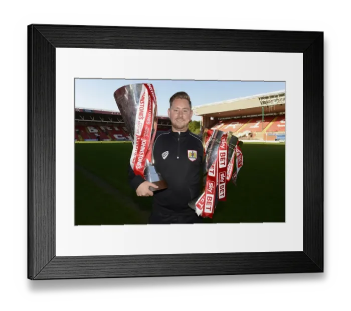 Framed Print : Bristol City Academy: Celebrating Double Victory with the Johnstone Paint Trophy and Sky Bet League One Trophies Framed Print : Bristol City Academy: Celebrating Double Victory with the Johnstone Paint Trophy and Sky Bet League One Trophies