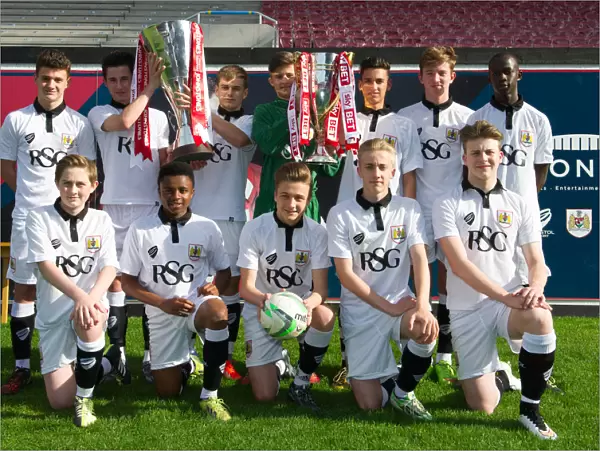 Bristol City Academy Players Triumph: Celebrating Johnstones Paint and Sky Bet League One Trophies