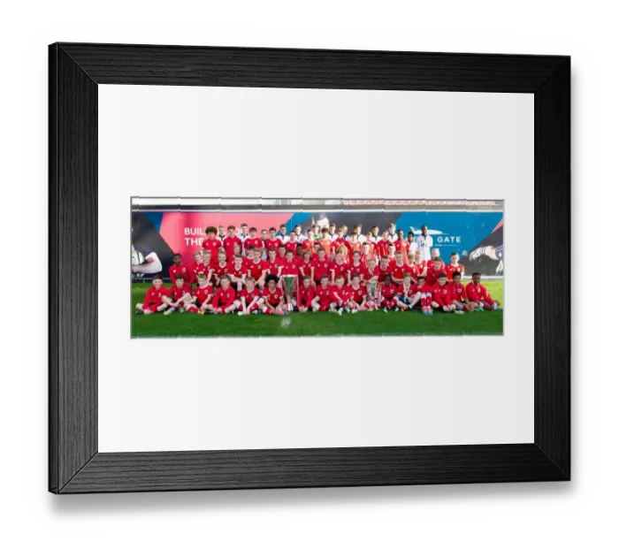 Framed Print : Bristol City Academy Players Celebrate with Johnstones Paint and Sky Bet League One Trophies
