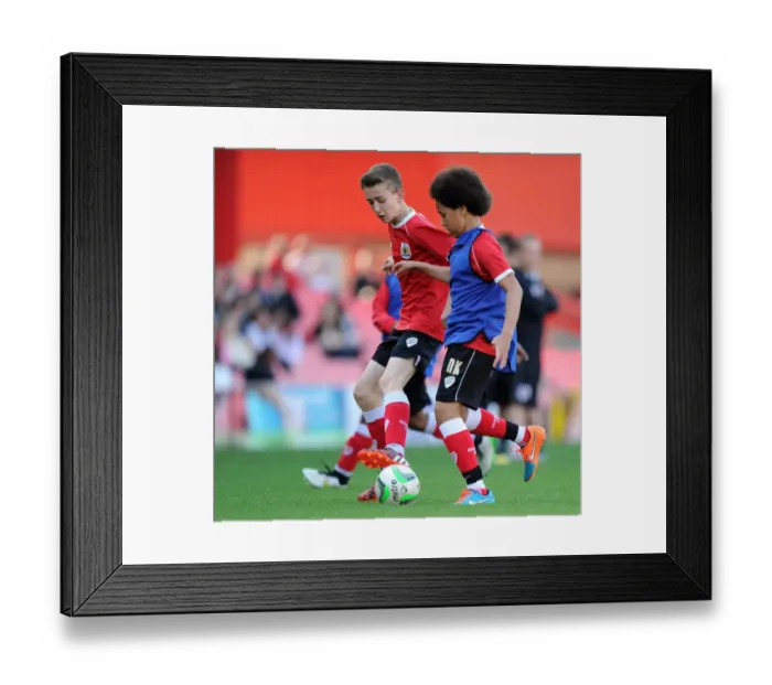 Framed Print : Bristol City Academy Players Train at Ashton Gate Stadium