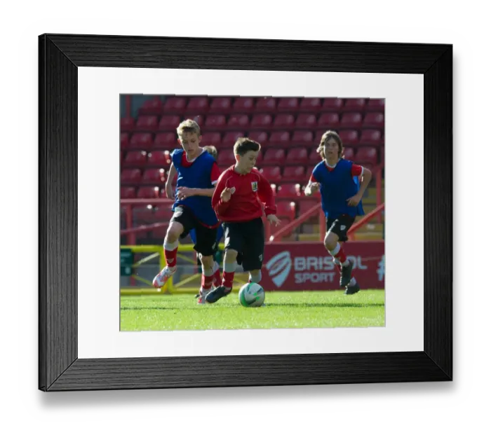 Framed Print : Bristol City Academy Players Train at Ashton Gate Stadium