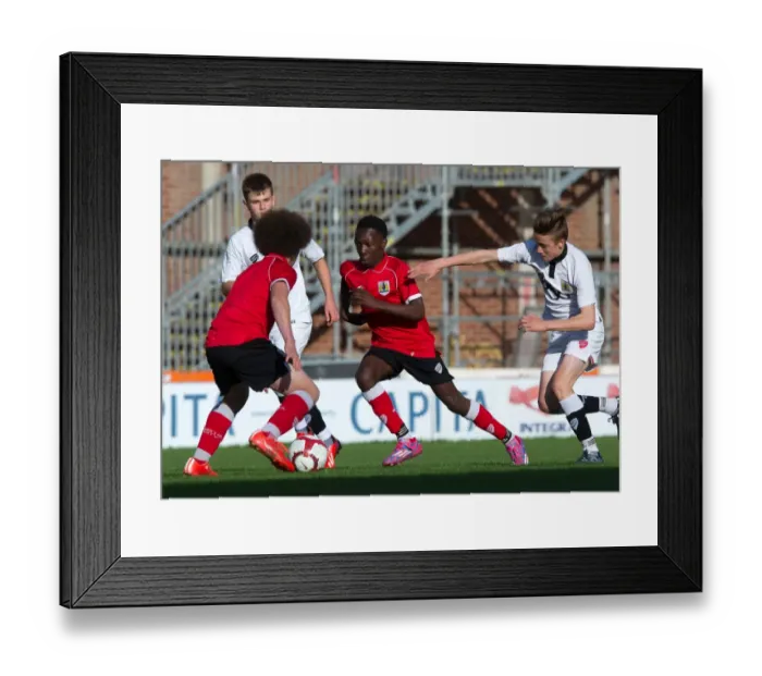 Framed Print : Bristol City Academy Players Train at Ashton Gate Stadium