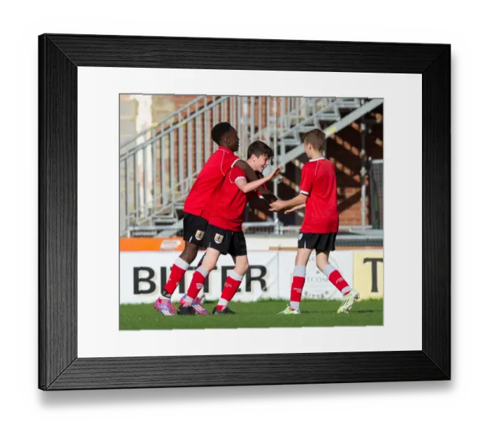 Framed Print : Bristol City Academy Players Train at Ashton Gate Stadium