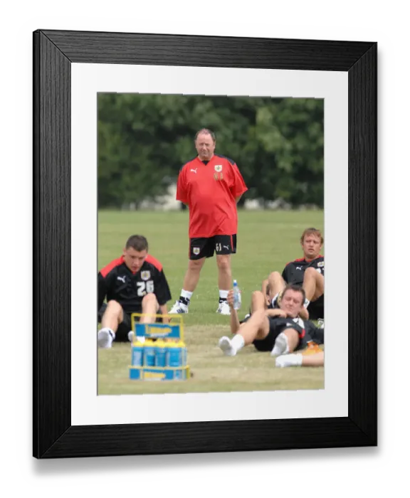 Framed Print : Bristol City First Team: Pre-Season Training 08-09 - Gearing Up for the New Season