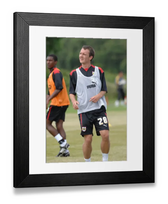 Framed Print : Bristol City First Team: Pre-Season Training 08-09 - Gearing Up for the New Season
