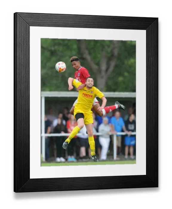 Framed Print : Bristol City Football Club: Lloyd Kelly Battles for a Header in Pre-Season Community Match vs Brislington FC Framed Print : Bristol City Football Club: Lloyd Kelly Battles for a Header in Pre-Season Community Match vs Brislington FC