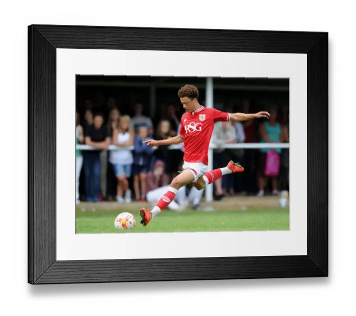 Framed Print : Bristol City's Ash Harper Scores a Stunner: 5-0 Lead at Pre-Season Friendly