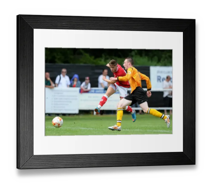 Framed Print : Bristol City's Wes Burns Fires a Shot on Goal during Pre-Season Friendly at Brislington Stadium - 05 / 07 / 2015 Framed Print : Bristol City's Wes Burns Fires a Shot on Goal during Pre-Season Friendly at Brislington Stadium - 05 / 07 / 2015