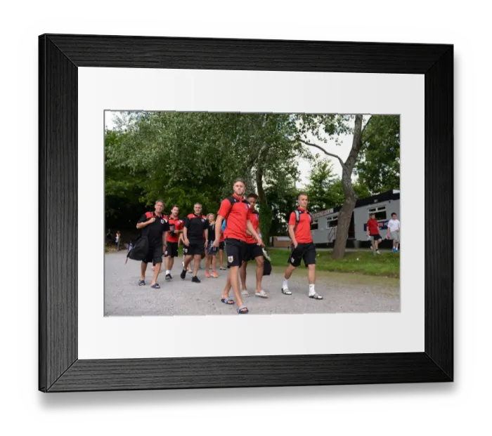 Framed Print : Bristol City Footballers Arrive for Pre-Season Community Match at Brislington Stadium (July 2015) Framed Print : Bristol City Footballers Arrive for Pre-Season Community Match at Brislington Stadium (July 2015)