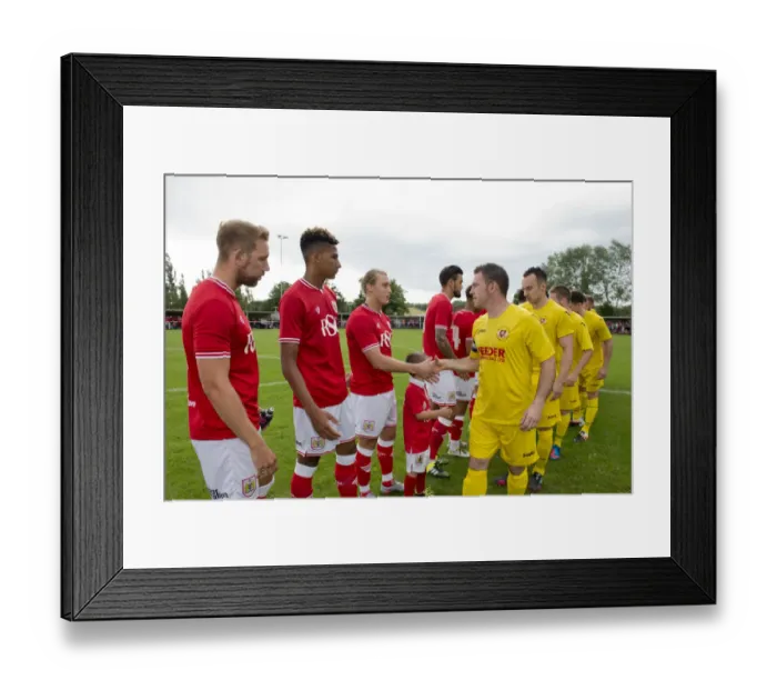 Framed Print : Bristol City Players Shake Hands with Brislington FC Ahead of Pre-Season Friendly, 2015 Framed Print : Bristol City Players Shake Hands with Brislington FC Ahead of Pre-Season Friendly, 2015