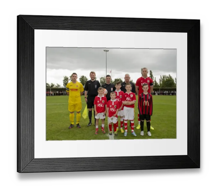 Framed Print : Bristol City FC: Mascot Moment at Brislington Stadium Pre-Season Friendly (July 2015)