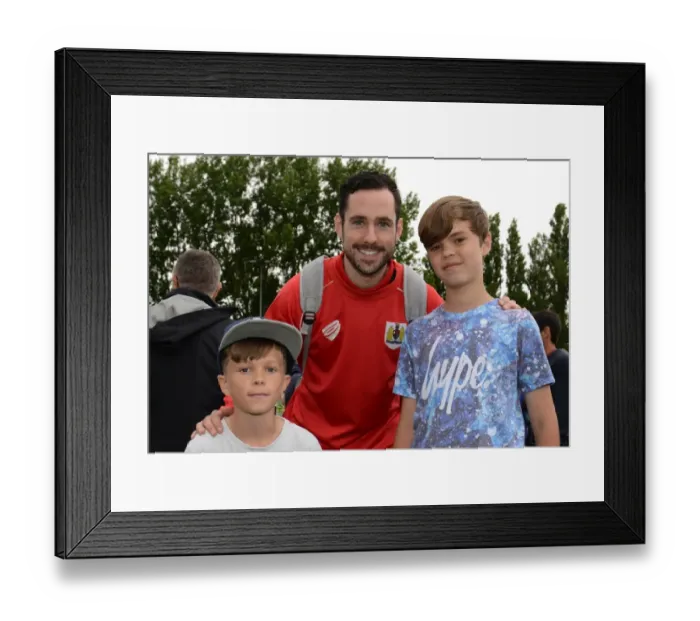 Framed Print : Bristol City Football Club: Greg Cunningham Interacts with Fans at Pre-Season Friendly, Brislington Stadium (July 2015)