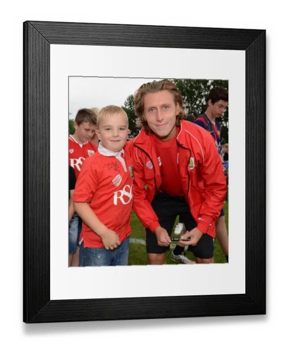 Framed Print : Bristol City Football Club: Luke Freeman Mingles with Fans at Pre-Season Friendly