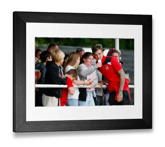Framed Print : Bristol City's Aiden Flint Poses for Selfie at Pre-Season Community Match, 2015 Framed Print : Bristol City's Aiden Flint Poses for Selfie at Pre-Season Community Match, 2015