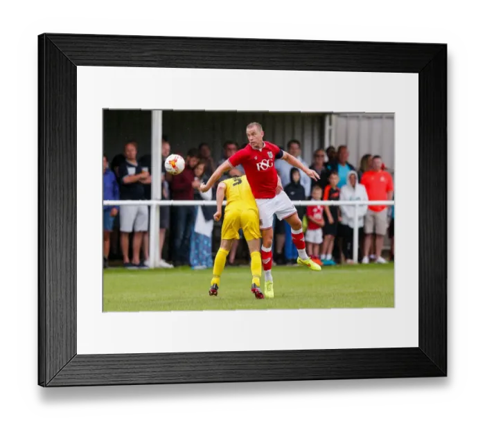Framed Print : Bristol City FC: Aaron Wilbraham in Preseason Action against Brislington Framed Print : Bristol City FC: Aaron Wilbraham in Preseason Action against Brislington