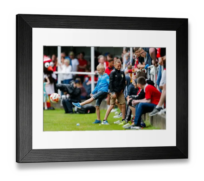 Framed Print : Young Fans Playing Beside the Pitch: Bristol City Pre-Season Community Match, 2015