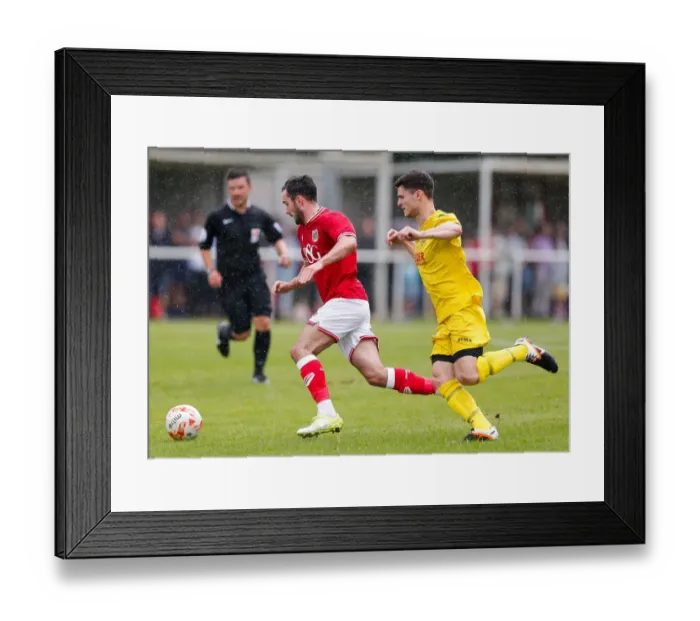 Framed Print : Greg Cunningham in Action: Bristol City FC's Preseason Match vs Brislington Framed Print : Greg Cunningham in Action: Bristol City FC's Preseason Match vs Brislington